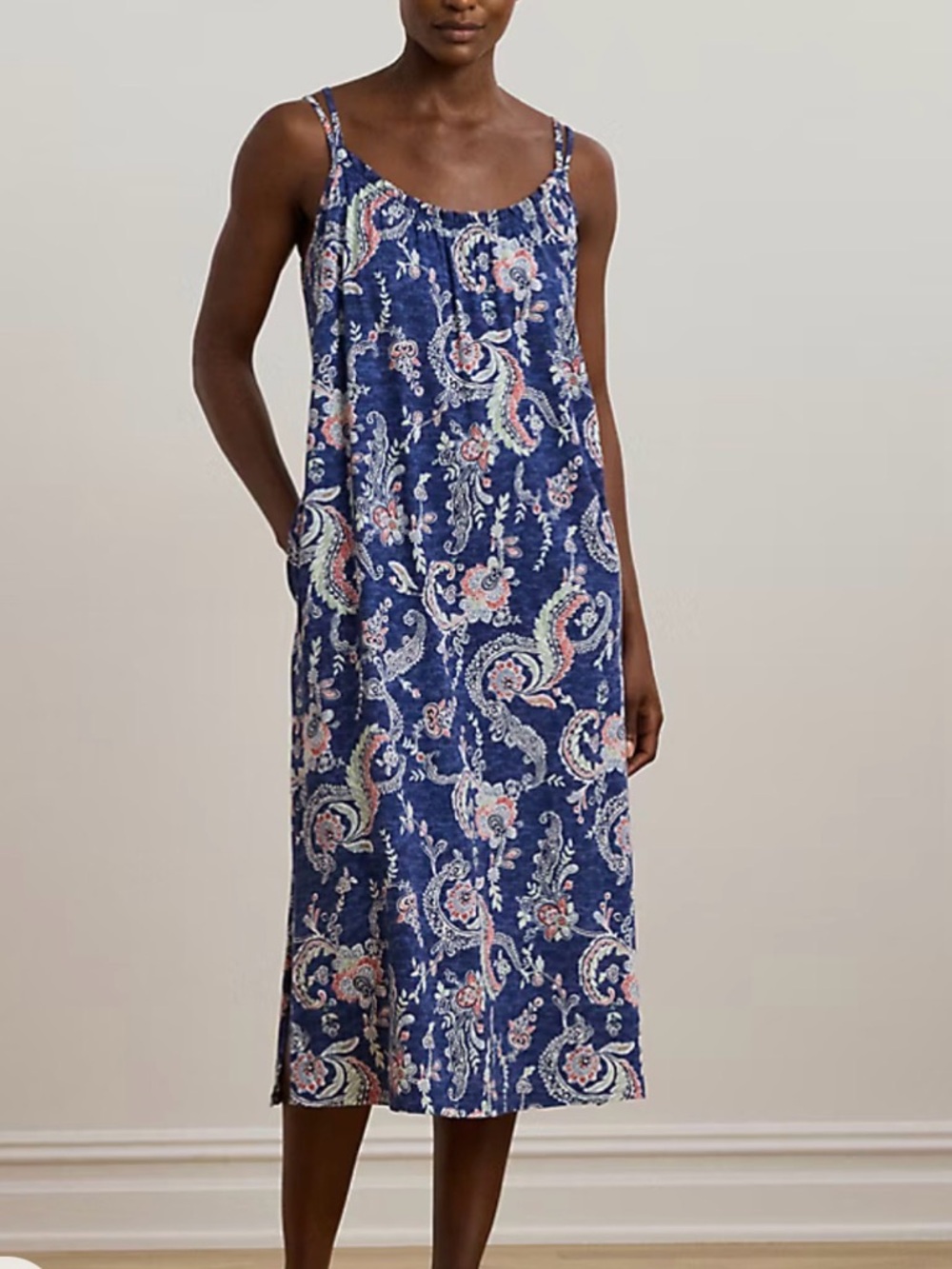 Lauren Ralph Lauren Women’s Paisley Double-Strap Ballet Nightgown Medium